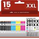 ALLWORK 280XXL 281XXL Compatible for Canon 280 281 TR8620a Ink Cartridges PGI-280XXL CLI-281XXL 280 XXL 281 XXL to use with TR8620 TS7520 TS9520 TS9521C TR8520 TS6220 TS6320 TS8220 (15 Packs)