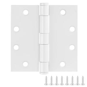 Design House Door Hinges for Interior Doors 12-Pack 4.5-inch x 4.5-inch – Square Steel Door Hinge – Painted White – Fits Standard Doors – Design House 189860