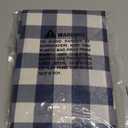 Smiry Rectangle Picnic Table Cloth, Elastic Waterproof Fitted Vinyl Tablecloths, Flannel Backed Buffalo Plaid Table Covers for Dining, Camping, Outdoor (White and Navy, 30" x 96")