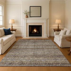 Addison Rugs Mayfield AMF1644 Brown 10' x 14' Indoor Premium Machine Washable Rug, Silky Soft, Easy Clean, Non Shedding, Bedroom, Living Room, Dining Room, Kitchen Rug