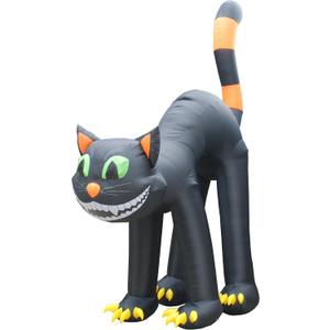 20 FT Huge Lighted Halloween Inflatable Black Cat Lights Outdoor Indoor Holiday Decorations, Blow up Lighted Yard Decor, Giant Lawn Inflatables Home Family Outside Dcor