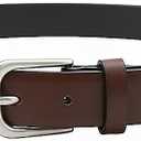 EMMIOL Cool Y2K Belt Women Black bb Belt Silver Buckle Oval D Ring Star Belts Trendy Streetwear Punk for Jeans (Brown)