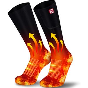 Heated Socks Rechargeable Electric Battery Heating Socks for Men Women with 3 Adjustable Heating Levels for Skiing Riding Hunting (Medium, Black)