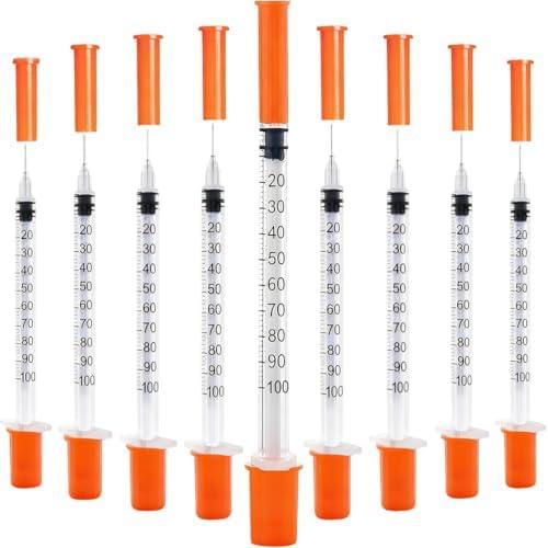 120 PACK U-100 Syringes, 30G 5/16" (8mm) 1ml/cc Disposable Syringe, Individual Wrapped, Lab Supplies