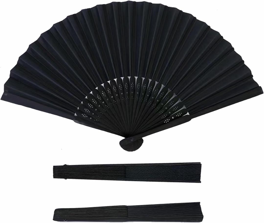 36 Pcs Black Paper Hand Fans, Handheld Fan Foldable for Weddings, Parties, DIY Projects, Dance & Photo Props, Home Decor
