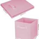 3 Pcs Storage Cubes, 10.5 Inch Collapsible Storage Bins, Fabric Foldable Bins for Organization, Durable Storage Bins for Closet, Shelves, Offices (Pink)