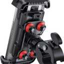 Lamicall Motorcycle Phone Mount Holder - [Dual Vibration Dampener] [Upgrade Handlebar Clip] Motorcycle Cell Phone Holder, Bike Phone Mount, Red