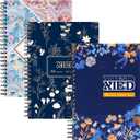 Spiral NotebookA4 Lined Notebook, 3 Pack8" x11-1/2, 120 Sheets & 240 Pages, Water Resistant Cover Notebook Set Perfect for School & Office