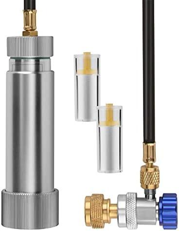 Lichamp AC Oil Injector R134A, R1234YF Refrigerant A/C Dye Injector Kit with Adjustable Coupler and Oil Checkers