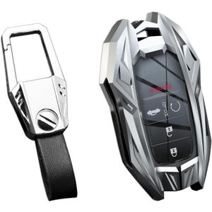 for Honda Key Fob Cover,Keychain,Zinc Alloy Protection Car Key Shell Case Compatible with Honda Holder Smart Remote Keyless Entry Keyshell Accessories(for Honda Style B Silver)