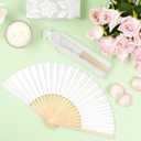 FCKLVMC 100 Pcs Fans for Wedding Guests, Paper Folding Hand Wedding Fans Bulk for DIY Crafts Wedding Party Gifts Photography Props