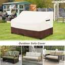Outdoor Couch Cover,100% Waterproof 3-Seater Outdoor Loveseat/Bench Cover,Patio Furniture Covers,78" Wx 38" Dx 35" H,Beige&Brown