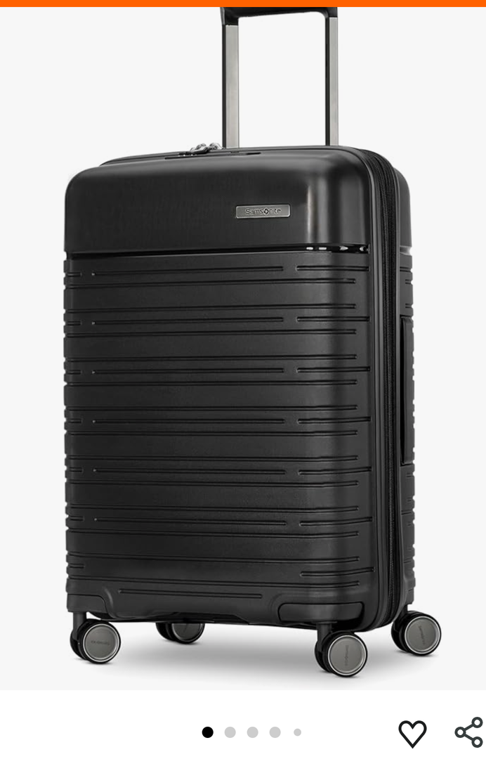 Samsonite Elevation Plus - Carry-On Hardside Luggage - Scratch Resistant Polypropylene Shell, RightHeight™ Adjustable Handle, Integrated AirTag Holder, TSA Lock, WetPak™ Compartment - Triple Black