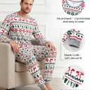 PATPAT Christmas Family Matching Pajama Sets Includes Christmas Socks - Perfect for Family Photos & Holiday Celebrations (M)