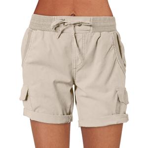ANRABESS Women Cargo Shorts Summer High Waist Hiking Shorts (Beige, XL)
