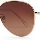 JOOX Polarized Aviator Sunglasses for Women Men, UV400 Protection Lens and Lightweight Metal Pilot Frame (Gold/Brown Gradient)