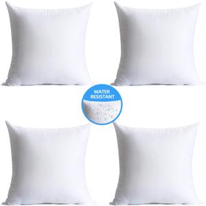 16 x 16 Pillow Inserts Outdoor, Water Resistant Hypoallergenic Square Decorative Throw Pillow Cushion Stuffer Forms Couch Sham - 16 x 16 inches Pack of 4