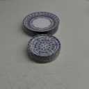 Hioasis 60pcs Blue Plastic Plates Set - Floral Blue & White Porcelain Design, 10.25" Dinner & 7.5" Dessert Plates Disposable for Wedding/Party (Dishwasher Safe, Traditional Style)