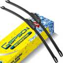 GSPSCN 22''+20'' Metal Base 2X Lifespan Windshield Wiper Blades (Pack of 2)，OEM Quality Premium Original Quiet Wiper Blades，Stable All-Season J Hook Replacement Wipers