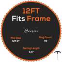 Soozier Trampoline Replacement Mat, Fits 12' Trampoline with 72 V Hooks, 5. 5" Springs, Trampoline Mat with 8 Rows of Stitching, Spring Pull Tool Spring, Frame not Included (Orange)