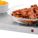 OVENTE Electric Warming Tray with Adjustable Temperature Control, Compact Food Warmer & Server for Buffets, Parties, Events, and Dinners, Cool-Touch Handles, Stainless Steel, Silver FW170S
