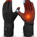 V.Step Heated Gloves for Men Rechargeable Women, Heated Glove Liners Battery Electric Hand Warmers for Fishing Motorcycle Ski Work Hunting Arthritis Black (Large)