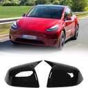 Side Mirror Covers Caps Compatible with 2020 2021 2022 2023 Tesla Model Y M Style (Glossy Black)