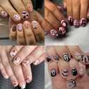 8 x 8 Sheets Halloween Nail Wraps Stickers DIY Self-Adhesive Nail Art Decals Full Wraps with Pumpkin Bat Spider Skull Designs Halloween Decals Manicure Decor for Women Nail Accessories (Halloween Style 2)