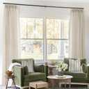 Greige Linen 102 Inch Curtains 72 Inch Wide for Living Room Privacy Pinch Pleated Drapes with Hooks Rings Back Tab Light Filtering Semi Sheer Extra Wide Curtains for Patio Balcony Oatmeal 72x102