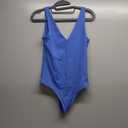 SAUNGKUAI Womens Bodysuit Sexy Plunge Deep V Neck Backless Sleeveless Tank Thong Body Suits Outfits for Going Out (Royal Blue), Small