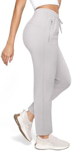 Cosmolle Women's Pants with Deep Pockets, 7/8 Stretch Ankle Sweatpants for Golf, Athletic, Lounge, Travel, Work XXL