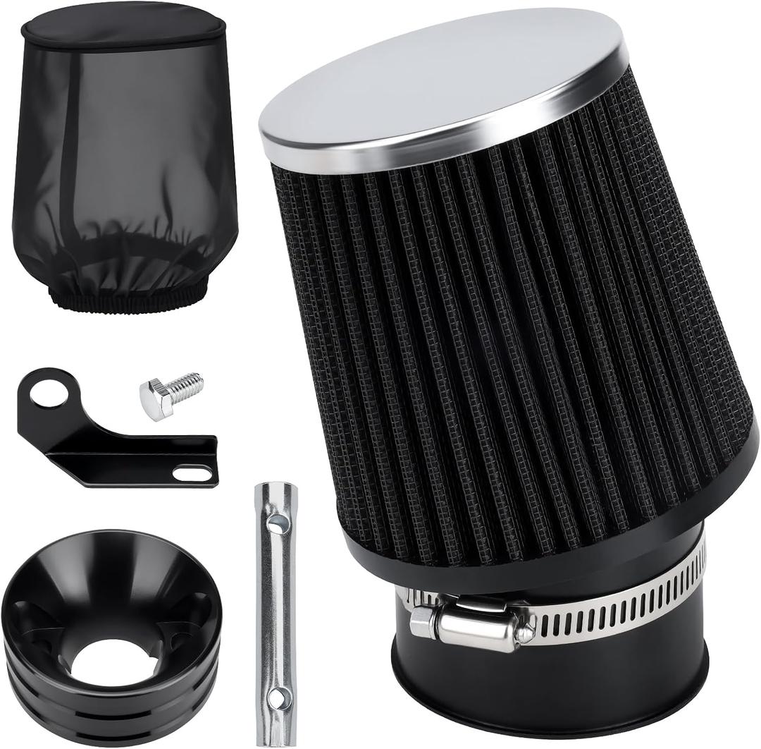 Upgraded Mini Bike Air Filter Adapter Kit with Dust Cover for Predator 212cc 196cc 224cc 6.5HP for Coleman CT200U BT200X B200R KT196 for Honda GX160 GX200 Clone Engine Go Kart Performance Parts