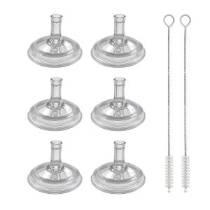 Straw Nipples for Nanobebe Flexy Silicone Bottles (5oz & 9oz), Soft 100% Silicone Sippy Straw Nipples, Leak-Resistant, Includes 2 Cleaning Brush, 8m+, 6 Pack