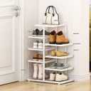 5-Tier Tall Shoe Rack for Entryway, Metal Shoe Organizer, Large Capacity Shoe Storage Shelf, Vertical Shoe Rack Organizer for Hallway, Bedroom, Living Room, Garage, 43.7"H*19.3"W*11.8"D