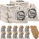 Fumete 50 Set Baby Shower Party Favors for Guests Baby in Bloom Seed Packets Wildflower Organizer Seed Packets Burlap Bag with Drawstring Thank You Cards and Twine for Party Favor Guests, No Seeds