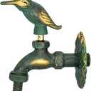 Outdoor Faucet Decorative Antique Green Bird Brass Garden Yard Animal Faucet Wall Mounted Tap Bibcock Hose Not Included