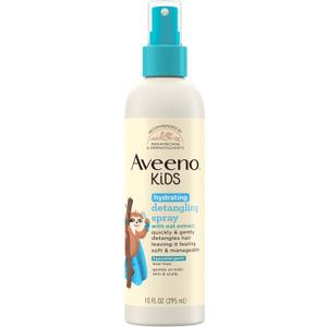 Aveeno Kids Hydrating Detangling Spray with Oat Extract, Quickly Detangles Hair, Tear-Free, Gentle on Sensitive Skin & Scalp, Detangler Spray for Kids, Hypoallergenic, 10 fl. oz