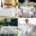 Round Tablecloth 132 Inch 1 Pack White Tablecloths Washable Decorative Linen Polyester Table Clothes Cover for Dining Table Banquets Buffet Parties and Wedding