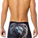 Arjen Kroos Men's Compression Shorts Athletic Workout Running Performance Underwear Long Boxer Briefs (XX-Large, Lion)