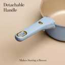 CAROTE 2.0Qt & 3.0Qt Titanium Nonstick Reinforced Sauce Pan Sets with Lid, Non-Stick Saucepans Cookware Set with Pour Spout with Detachable Handle, PFOS, PFOA Free, Induction Comptable, Blue