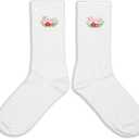 Embroidered Flower Bride Socks - Wedding Day 'BRIDE' Crew Socks - Funny Bridal Party Favors for Bachelorette Gift - Cute Bride-to-Be Essentials. (205)