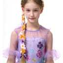 2 x Spooktacular Creations Girls Princess Wig Non Slip, Toddler Long Braided Wig with Teeth Comb, Purple Fairy HeadWear for Toddler Halloween DressUp, Accessories, Themed Party