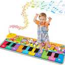 Kids Musical Piano Mats with 25 Music Sounds, Musical Toys Baby Floor Piano Keyboard Mat Carpet Animal Blanket Touch Playmat Early Education Toys for 1 2 3 4 5 6+ Years Old Girls Boys Toddlers