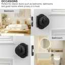 Goldenwarm Matte Black Door Knobs Interior, Privacy Door Knob for Bedroom & Bathroom, Black Interior Door Knobs with Arched Plate 8 Pack