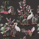 Livelynine 17.5x276 Moody Peel and Stick Wallpaper with Cranes Birds Flowers Peonies Vintage Dark Floral Wall Paper for Bathroom Removable Vintage Contact Paper for Walls Kitchen Green Chinoiserie