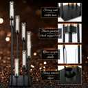 Layhit 2 Pack Black Floor Candelabra Centerpieces 42.13 Tall 8 Arms Floor Candle Holder with Acrylic Shade Pillar Metal Black Candelabra Centerpieces for Wedding Dinner Ceremony Party Decoration