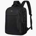 Voova Travel Laptop Backpack, Business Work Laptop Backpack for Women & Men with USB Charging Port, Waterproof Slim Durable College Computer Bag Fits 15.6 Inch Laptops and Notebook, Black