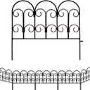 Garden Edging Border Decorative Fences Panel 18" W x 16" H 5 Pack for Flower Bed Edging Rustproof Dog Animal Barrier Fencing for Yard Metal Black
