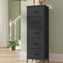 SONGMICS Dresser for Bedroom, Chest of Drawers, Steel, MDF, 5 Non-Woven Fabric Drawers, Storage Organizer Unit, Closet, Entryway, Ink Black and Ebony Black ULGS315B01S