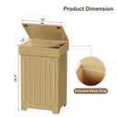 Povrgive Wood Trash Can Cabinet, 13 Gallon Hidden Kitchen Garbage Can with Lid, Farmhouse Dog Proof Trash Can, Metal Ring Included, 16" L x 13" W x 26.5" H, Wood